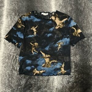 Bar Dance. Mesh T-shirt. Angel print. Never worn.
